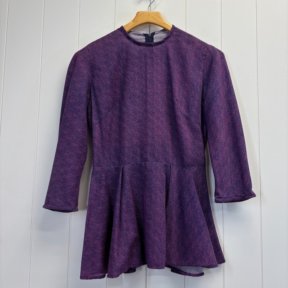 Handmade Womens Preppy Peplum Top Size M Old Money Lightweight Artsy Casual